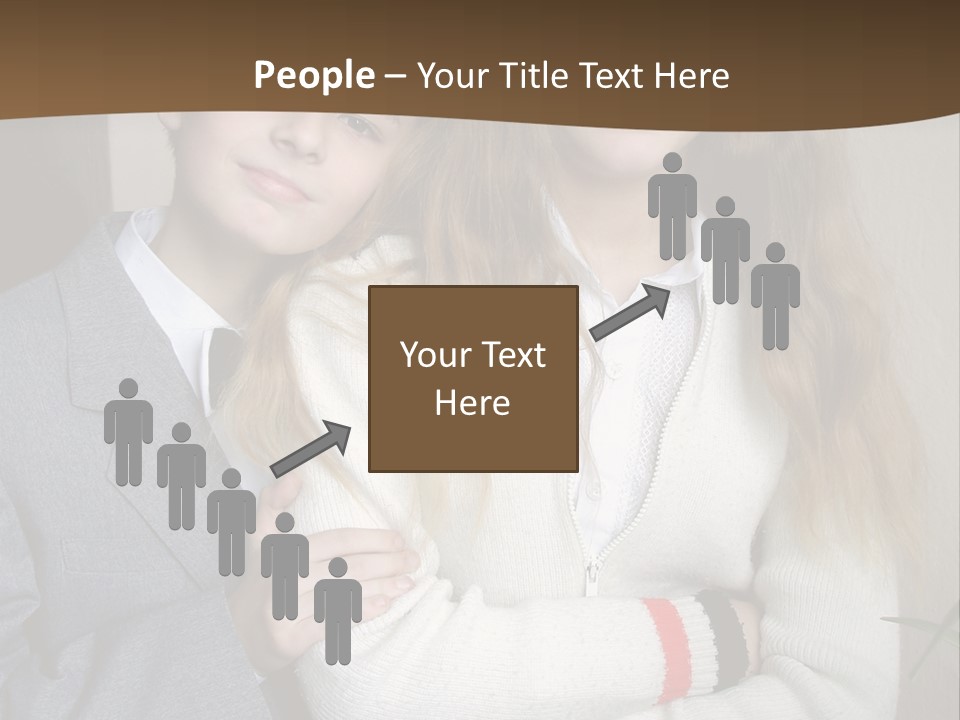 Brother And Sister At The School PowerPoint Template