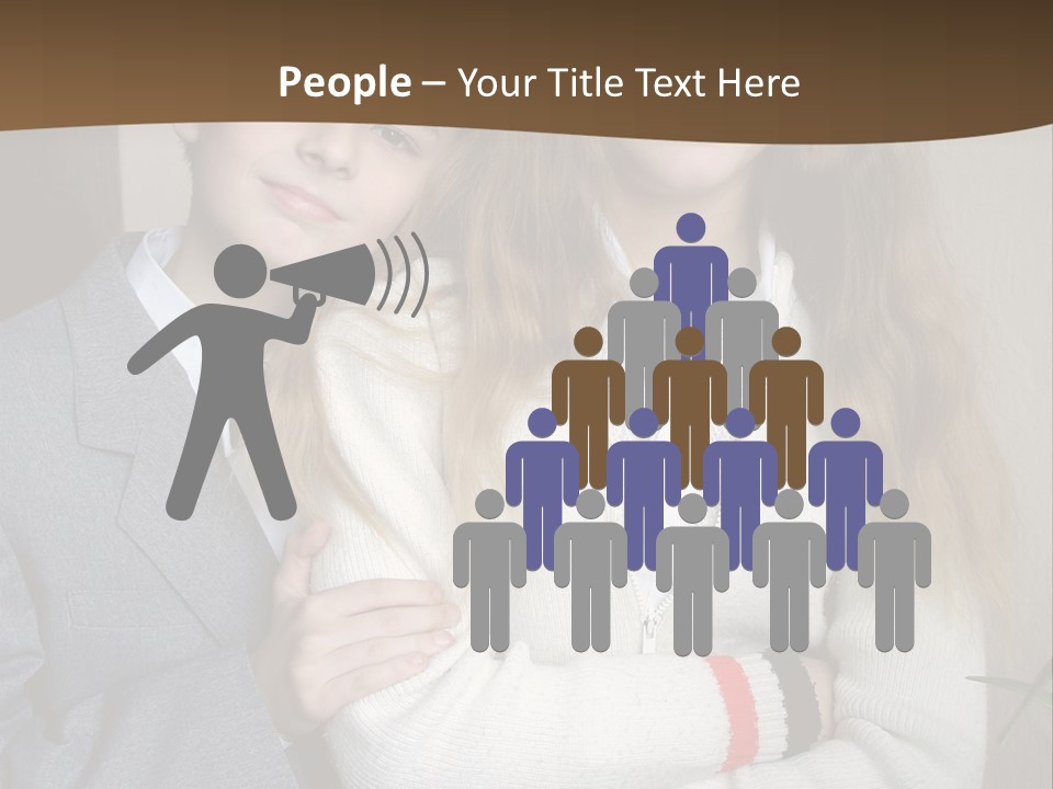 Brother And Sister At The School PowerPoint Template