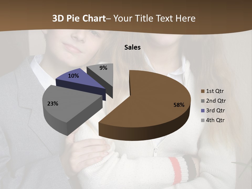 Brother And Sister At The School PowerPoint Template