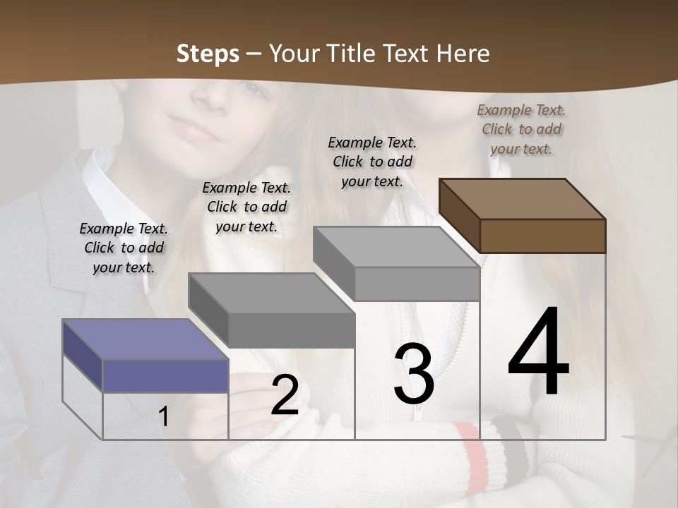 Brother And Sister At The School PowerPoint Template