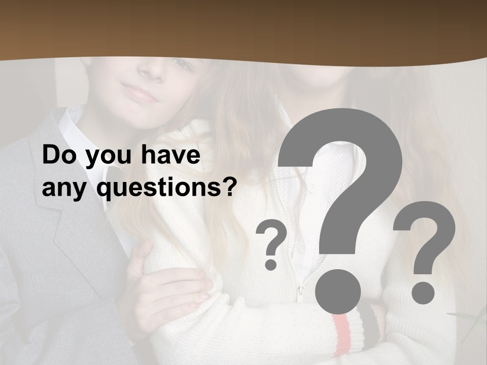 Brother And Sister At The School PowerPoint Template