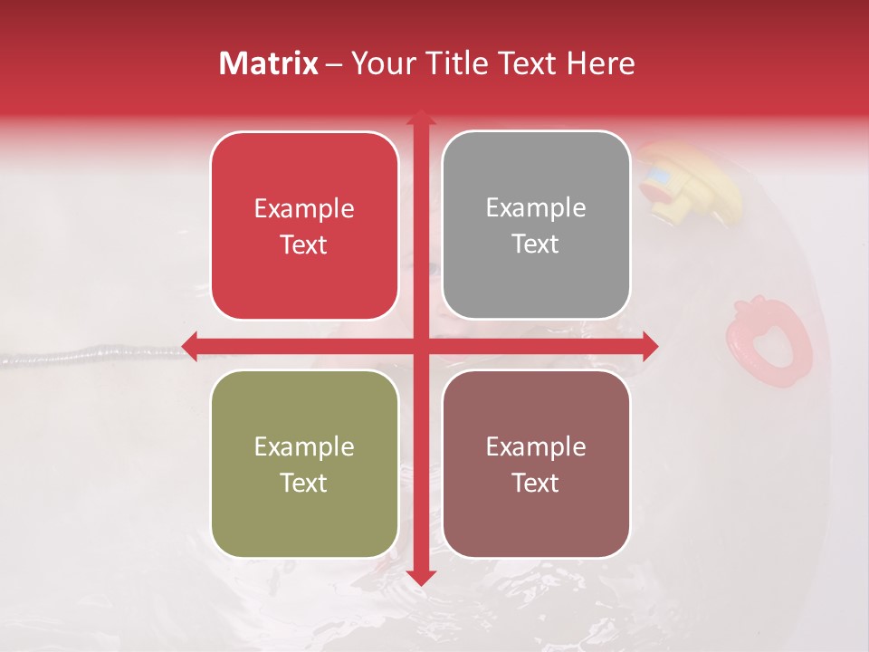 A Baby In A Bathtub With Toys In It PowerPoint Template