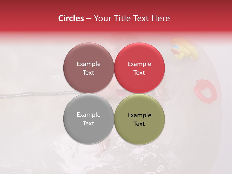 A Baby In A Bathtub With Toys In It PowerPoint Template