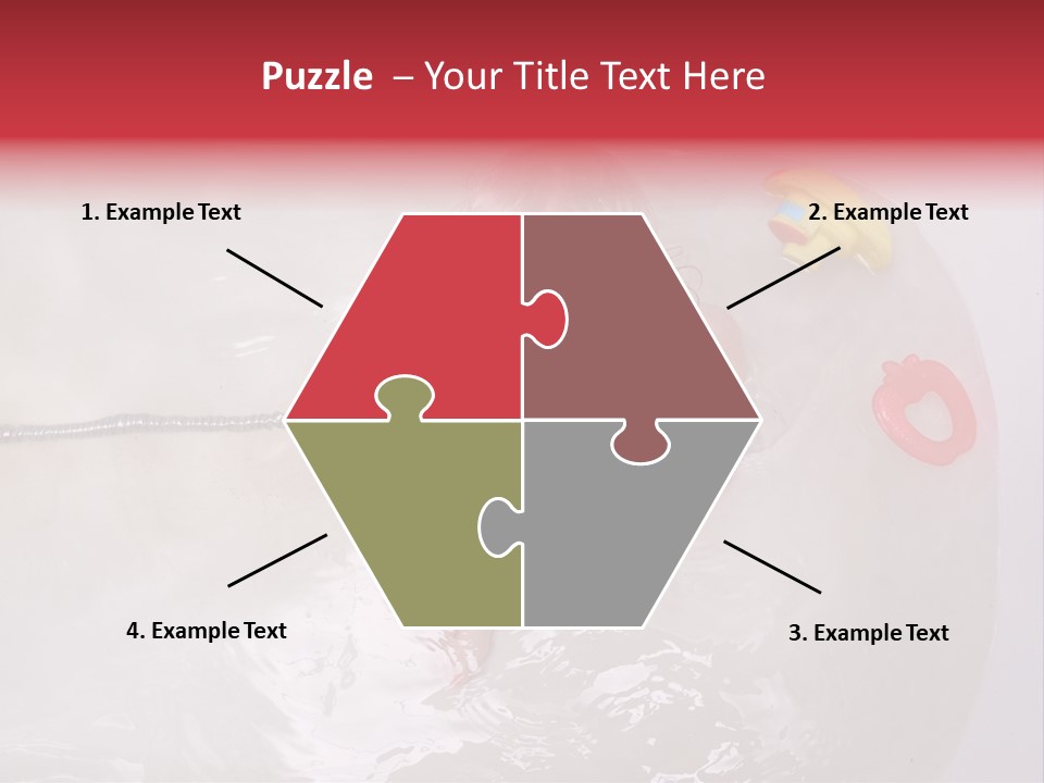 A Baby In A Bathtub With Toys In It PowerPoint Template