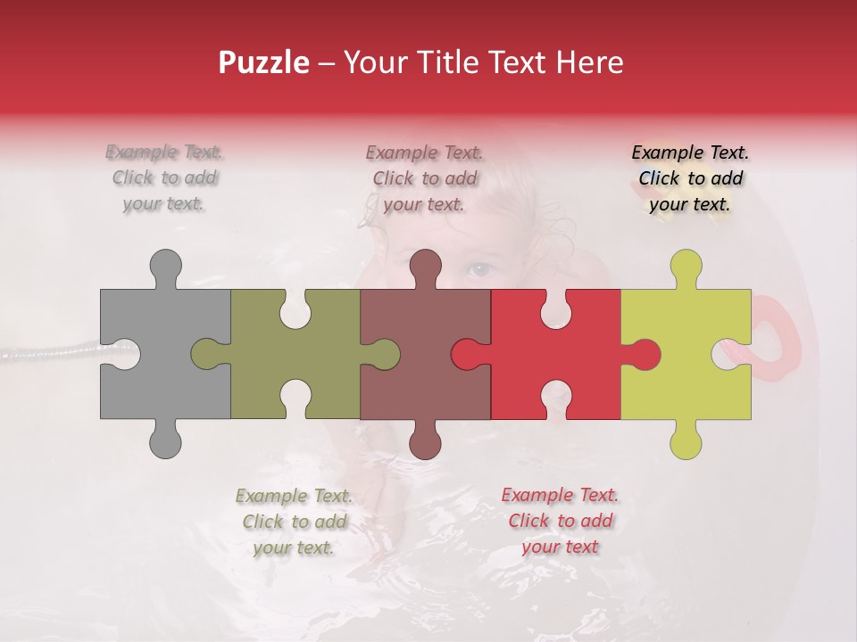 A Baby In A Bathtub With Toys In It PowerPoint Template