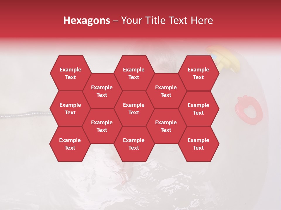 A Baby In A Bathtub With Toys In It PowerPoint Template