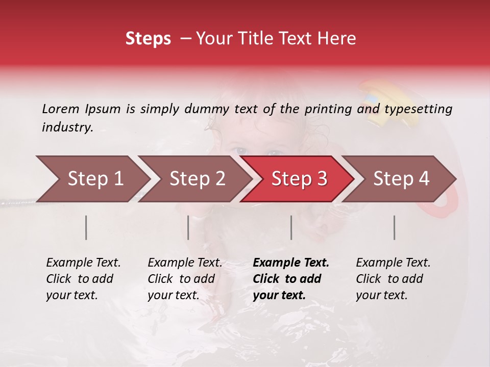 A Baby In A Bathtub With Toys In It PowerPoint Template