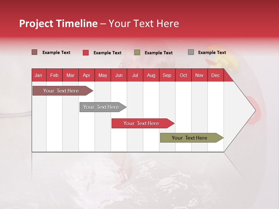 A Baby In A Bathtub With Toys In It PowerPoint Template