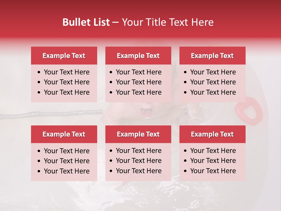 A Baby In A Bathtub With Toys In It PowerPoint Template