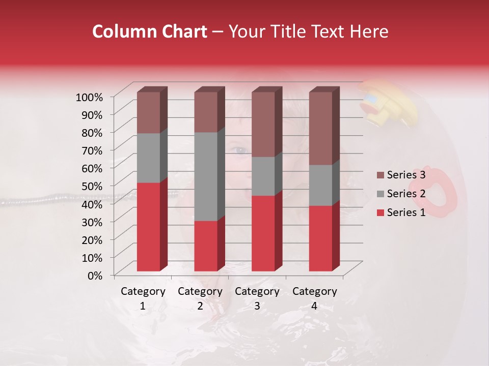 A Baby In A Bathtub With Toys In It PowerPoint Template