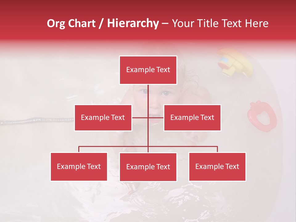 A Baby In A Bathtub With Toys In It PowerPoint Template