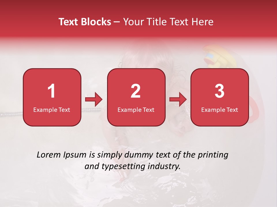 A Baby In A Bathtub With Toys In It PowerPoint Template