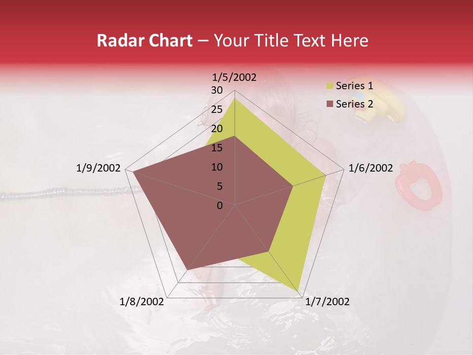 A Baby In A Bathtub With Toys In It PowerPoint Template
