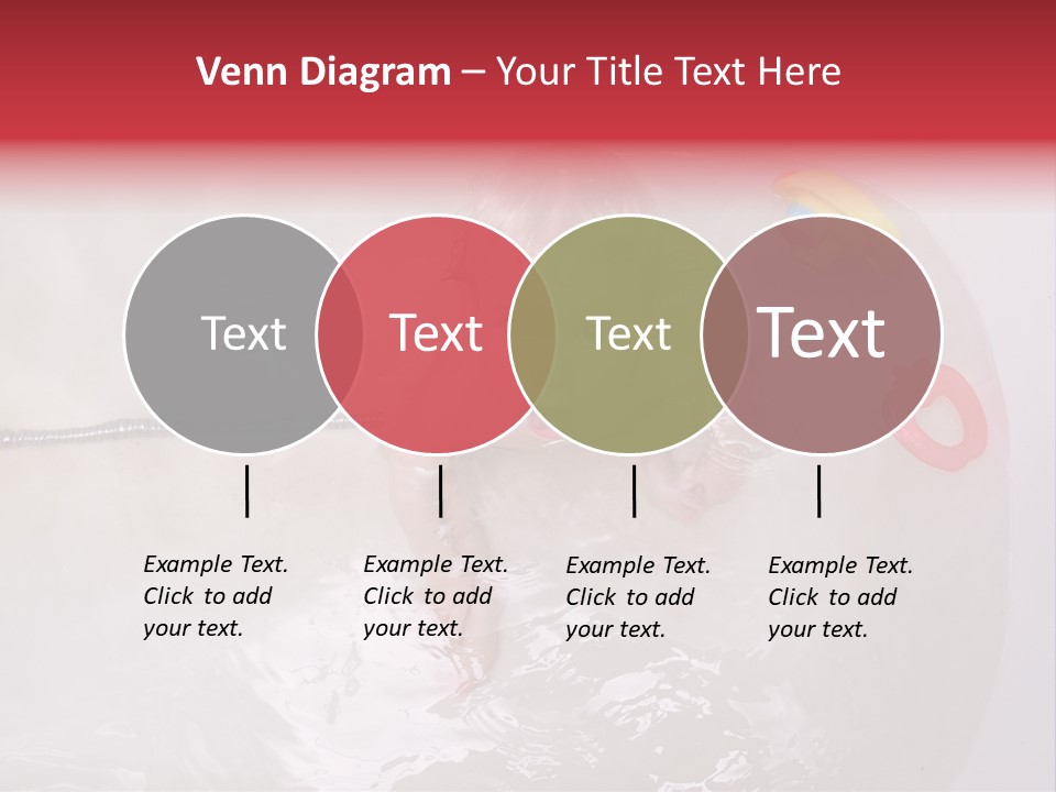 A Baby In A Bathtub With Toys In It PowerPoint Template