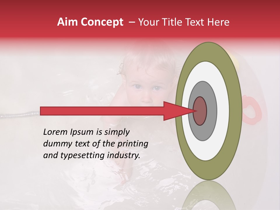 A Baby In A Bathtub With Toys In It PowerPoint Template