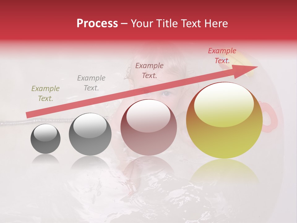 A Baby In A Bathtub With Toys In It PowerPoint Template