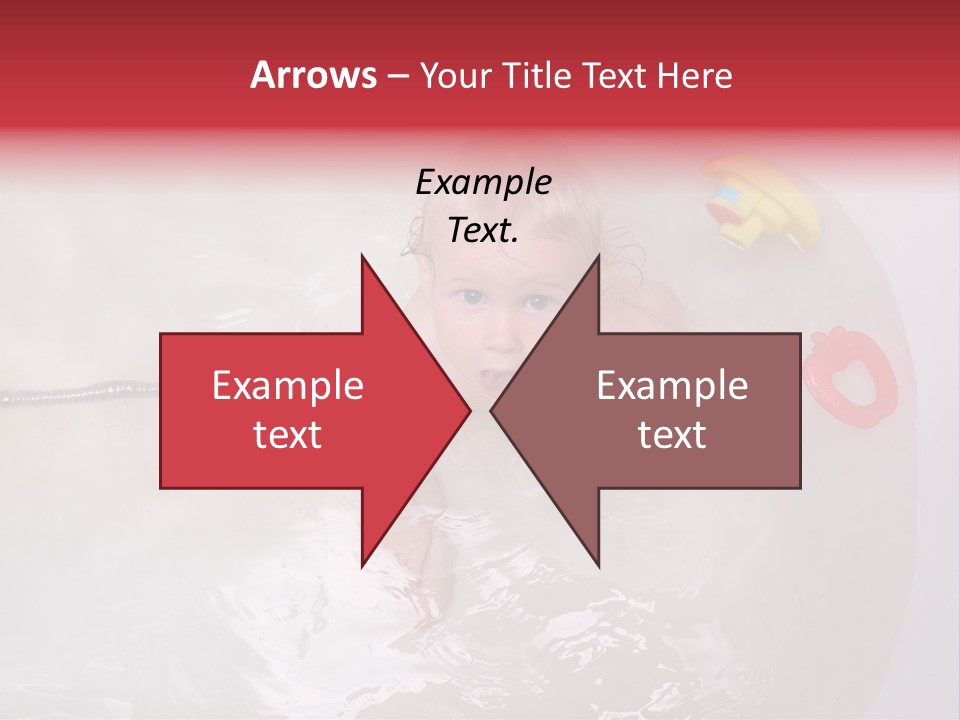 A Baby In A Bathtub With Toys In It PowerPoint Template