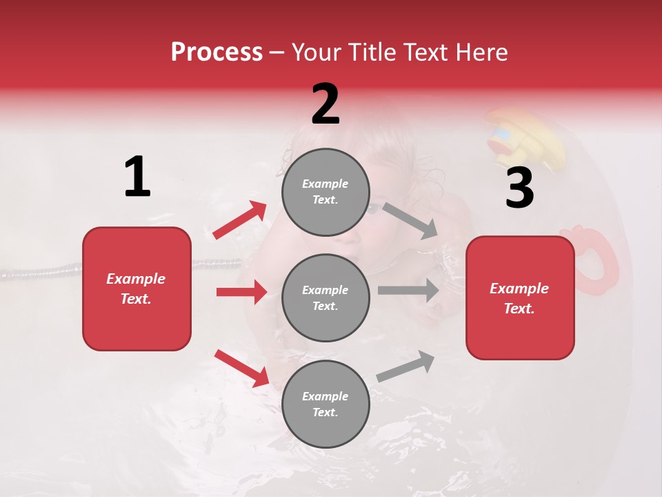 A Baby In A Bathtub With Toys In It PowerPoint Template
