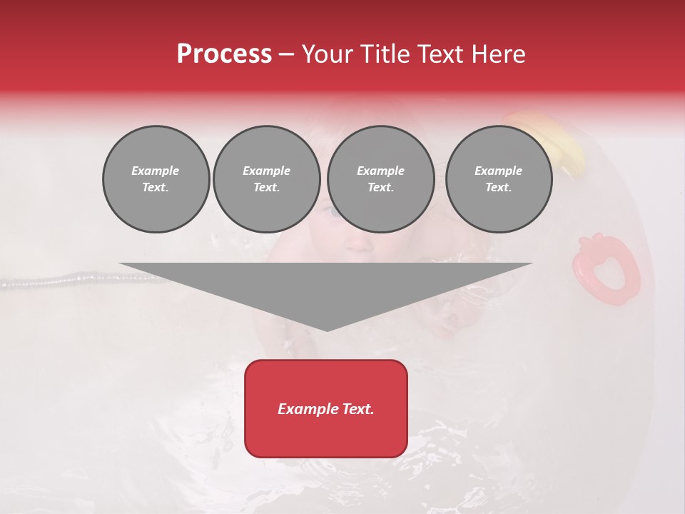 A Baby In A Bathtub With Toys In It PowerPoint Template