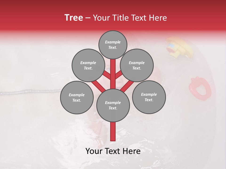 A Baby In A Bathtub With Toys In It PowerPoint Template