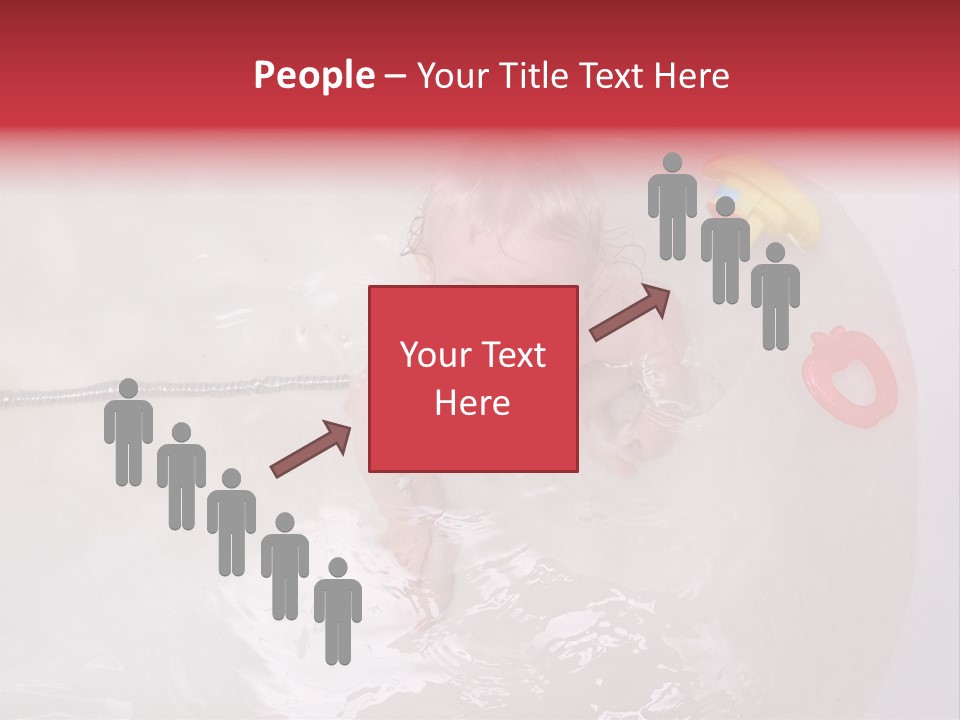 A Baby In A Bathtub With Toys In It PowerPoint Template