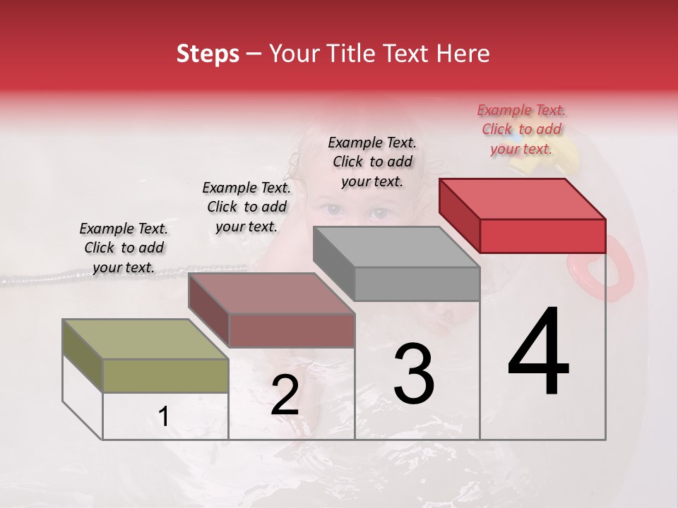 A Baby In A Bathtub With Toys In It PowerPoint Template