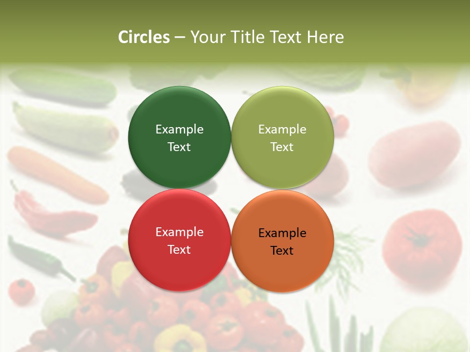 Large Page Of Vegetables Isolated On The White Background PowerPoint Template