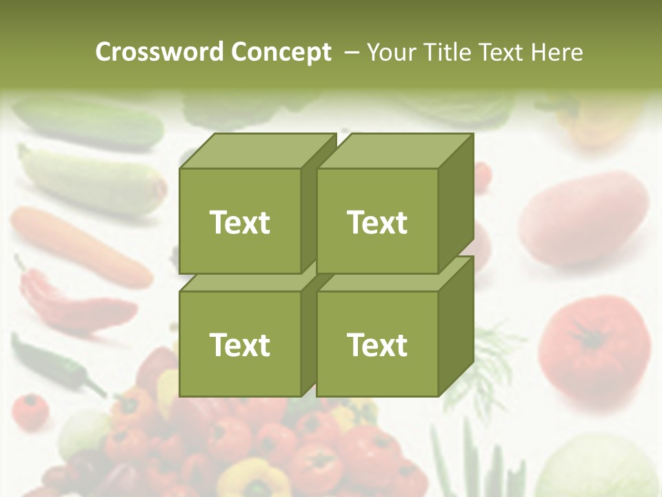 Large Page Of Vegetables Isolated On The White Background PowerPoint Template