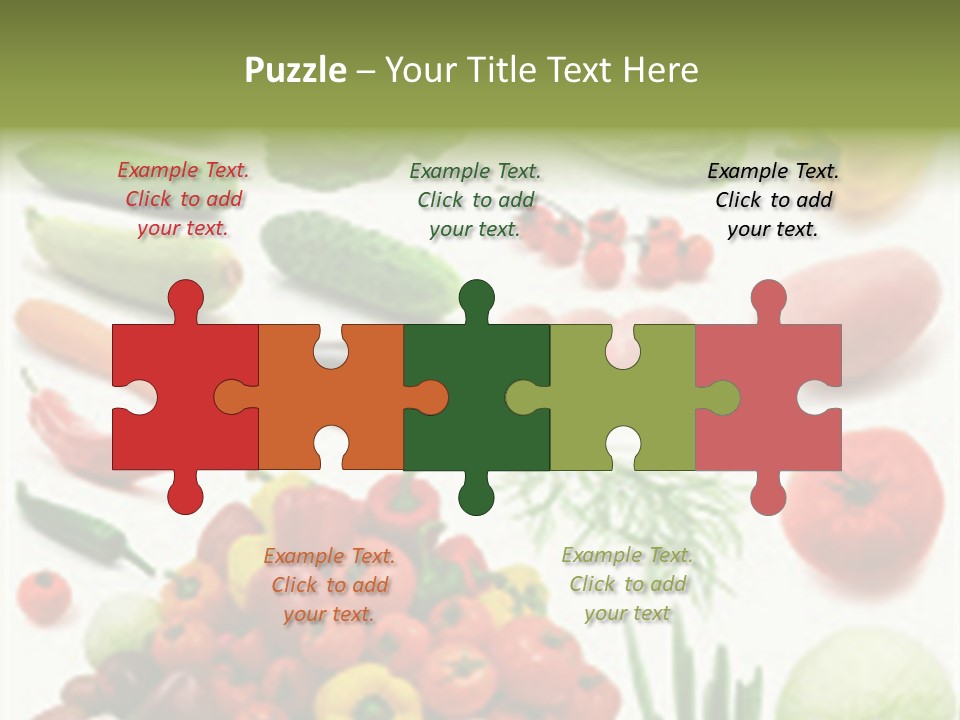 Large Page Of Vegetables Isolated On The White Background PowerPoint Template