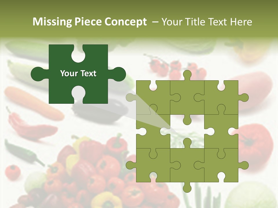 Large Page Of Vegetables Isolated On The White Background PowerPoint Template