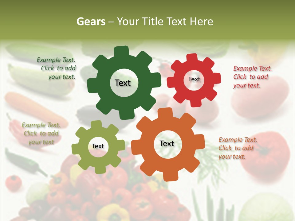 Large Page Of Vegetables Isolated On The White Background PowerPoint Template