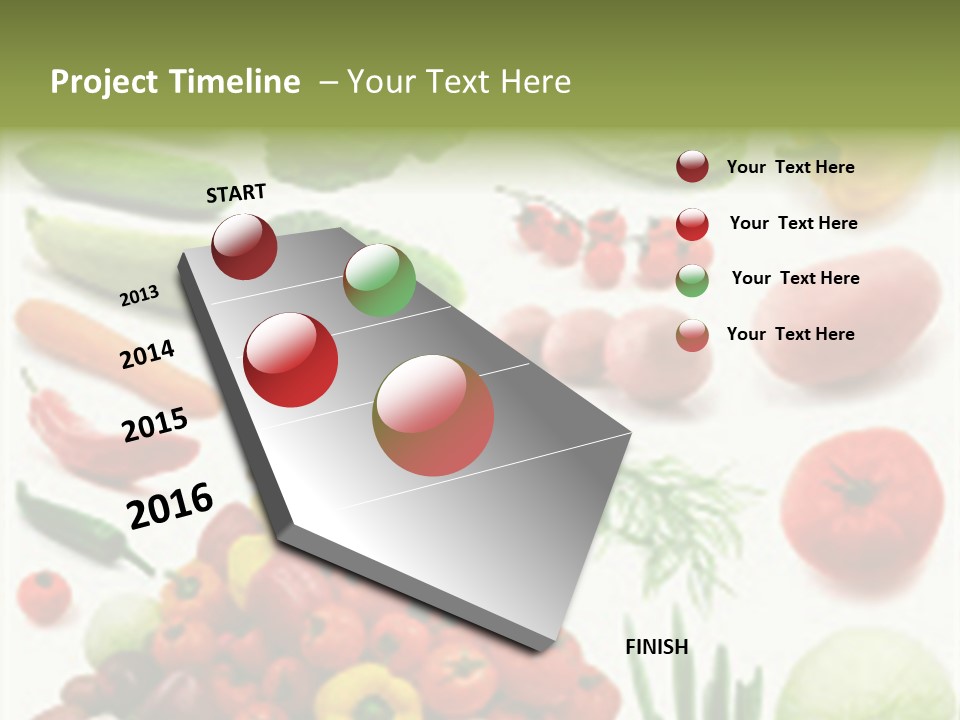 Large Page Of Vegetables Isolated On The White Background PowerPoint Template