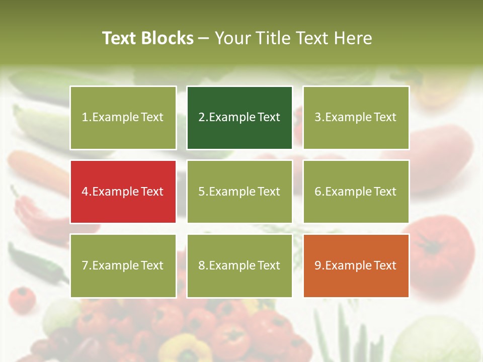 Large Page Of Vegetables Isolated On The White Background PowerPoint Template