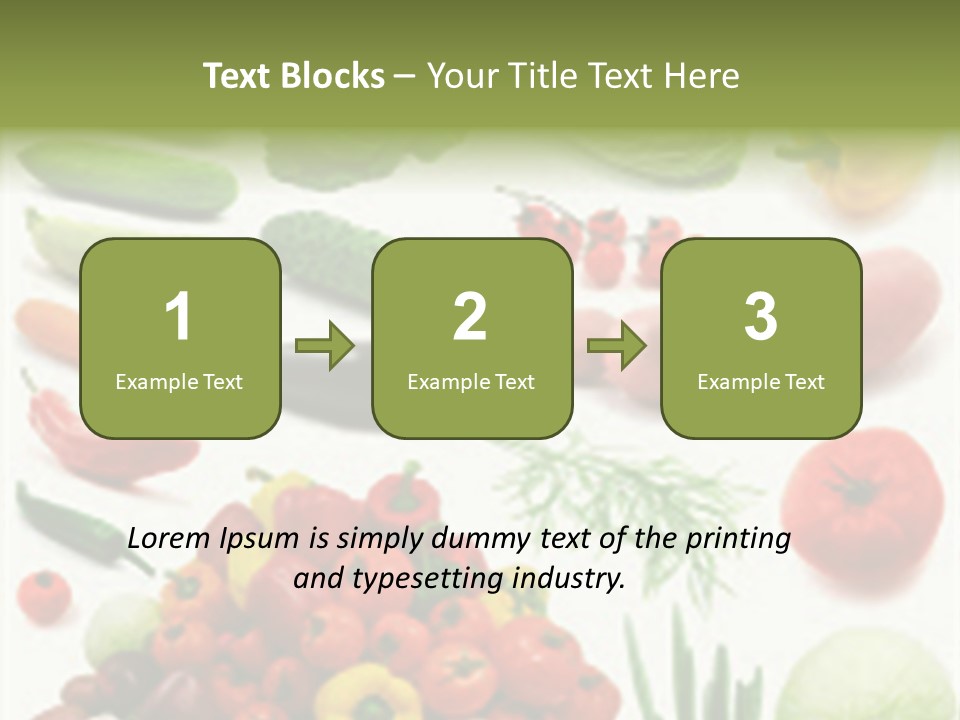Large Page Of Vegetables Isolated On The White Background PowerPoint Template