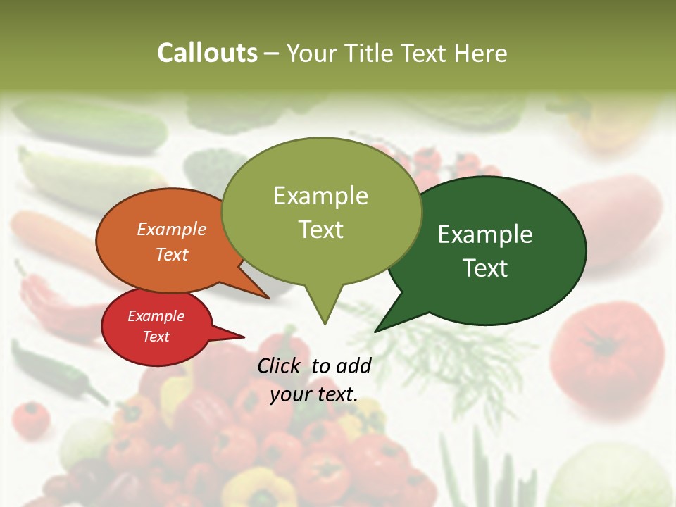 Large Page Of Vegetables Isolated On The White Background PowerPoint Template