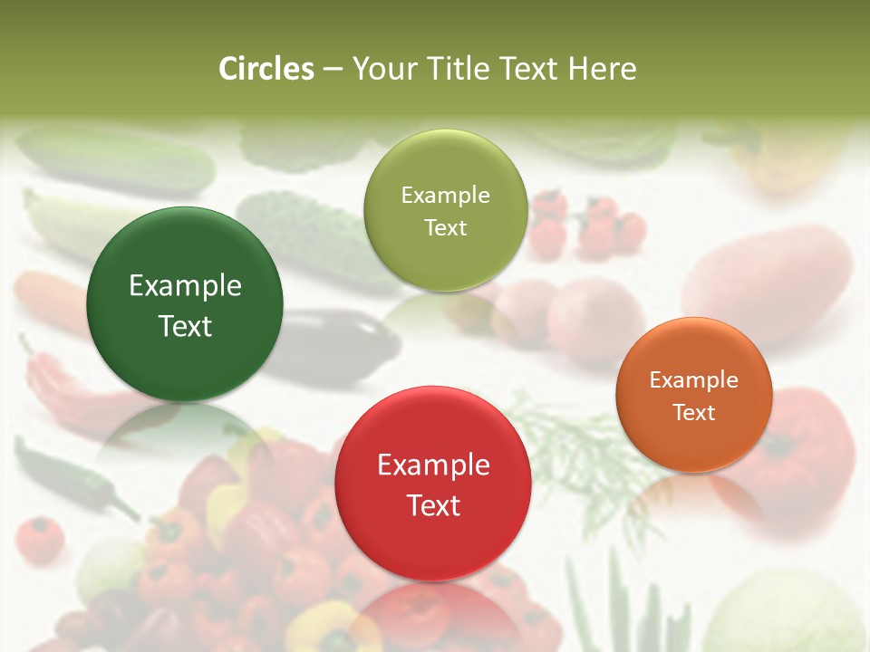 Large Page Of Vegetables Isolated On The White Background PowerPoint Template