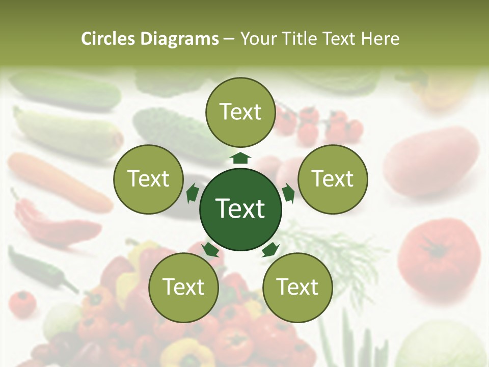 Large Page Of Vegetables Isolated On The White Background PowerPoint Template