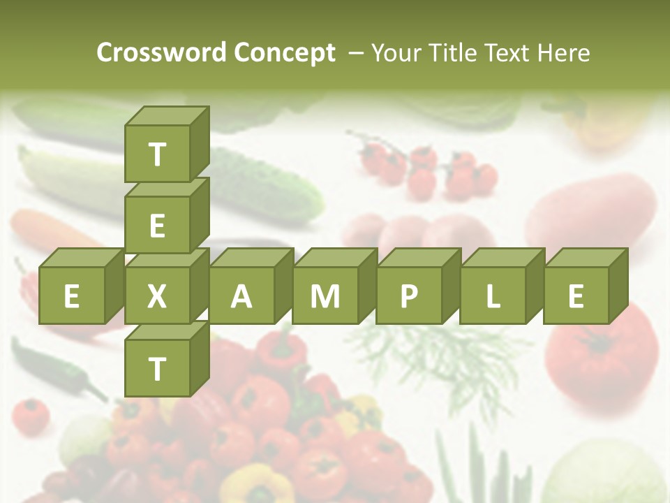 Large Page Of Vegetables Isolated On The White Background PowerPoint Template