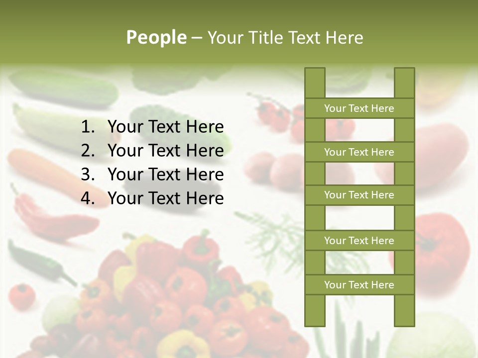 Large Page Of Vegetables Isolated On The White Background PowerPoint Template