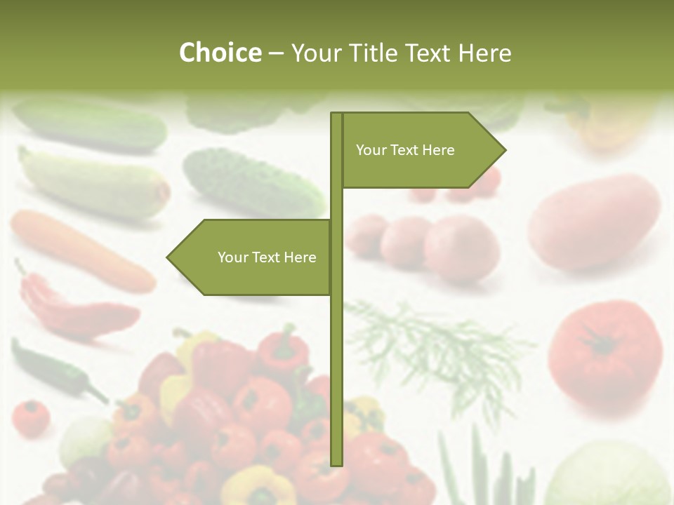 Large Page Of Vegetables Isolated On The White Background PowerPoint Template