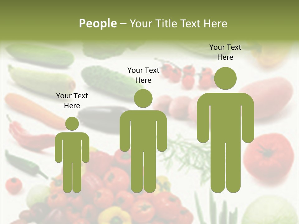 Large Page Of Vegetables Isolated On The White Background PowerPoint Template