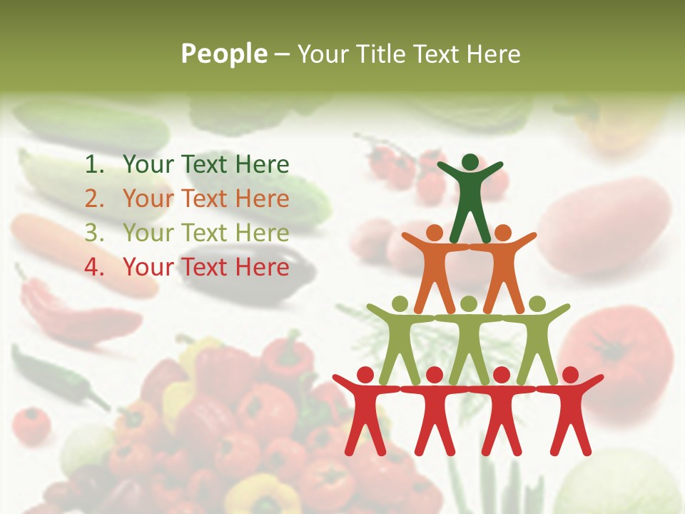 Large Page Of Vegetables Isolated On The White Background PowerPoint Template