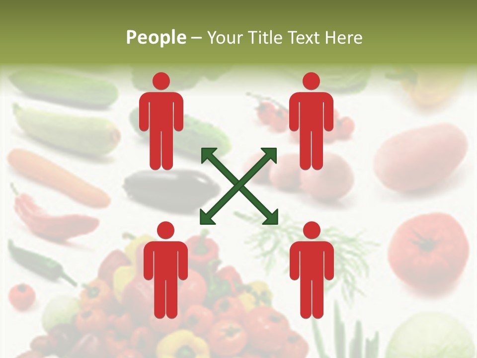 Large Page Of Vegetables Isolated On The White Background PowerPoint Template