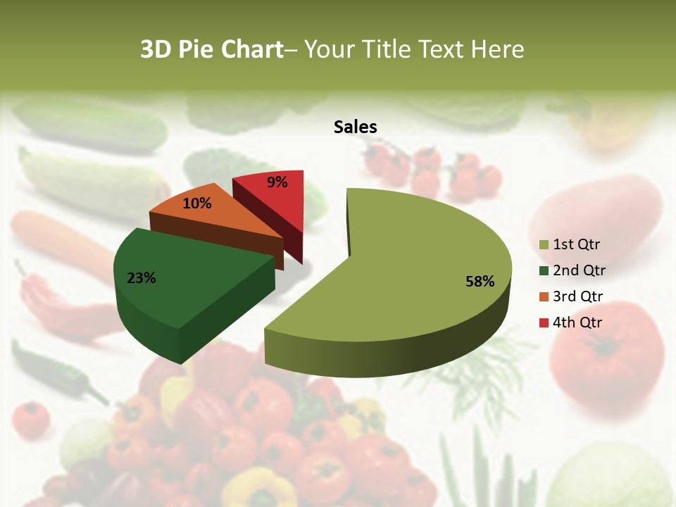 Large Page Of Vegetables Isolated On The White Background PowerPoint Template