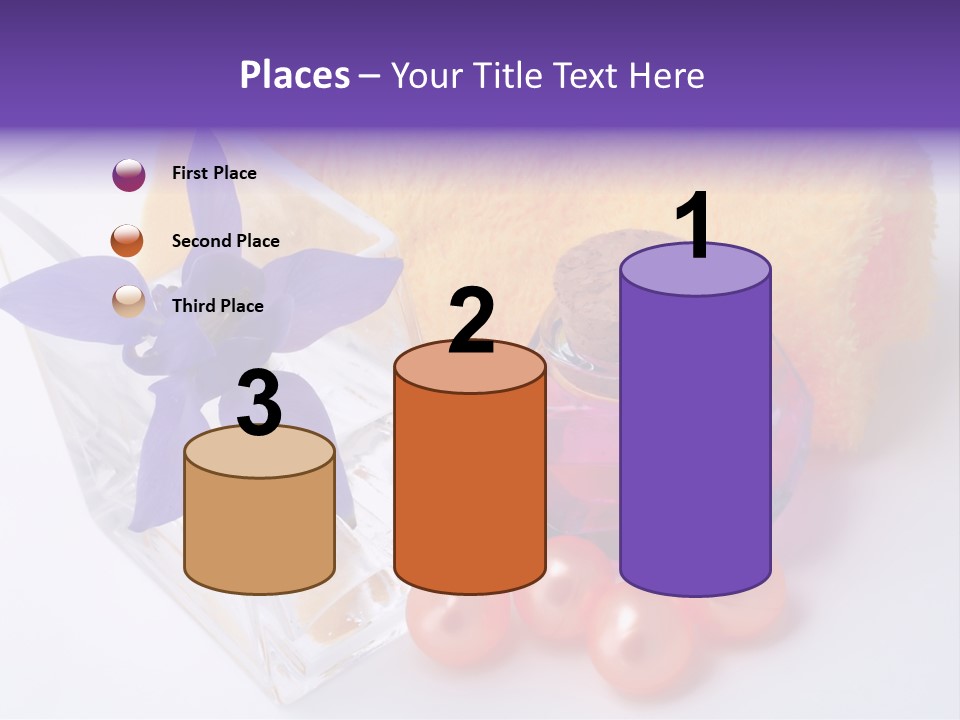 Bath Accessories And Beauty Products On White Background PowerPoint Template