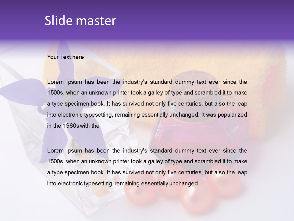 Bath Accessories And Beauty Products On White Background PowerPoint Template