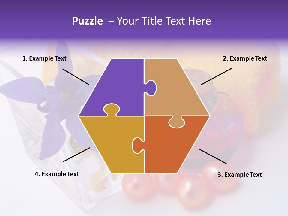 Bath Accessories And Beauty Products On White Background PowerPoint Template