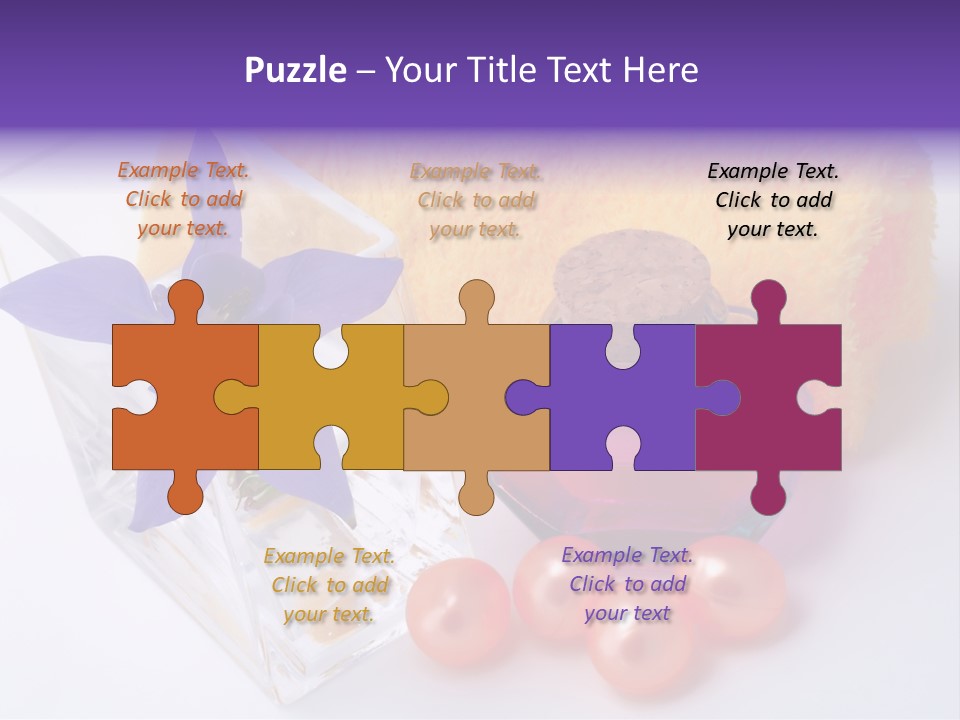 Bath Accessories And Beauty Products On White Background PowerPoint Template