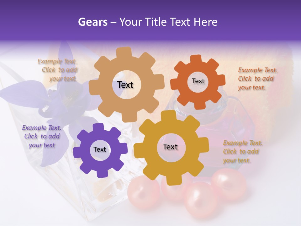 Bath Accessories And Beauty Products On White Background PowerPoint Template