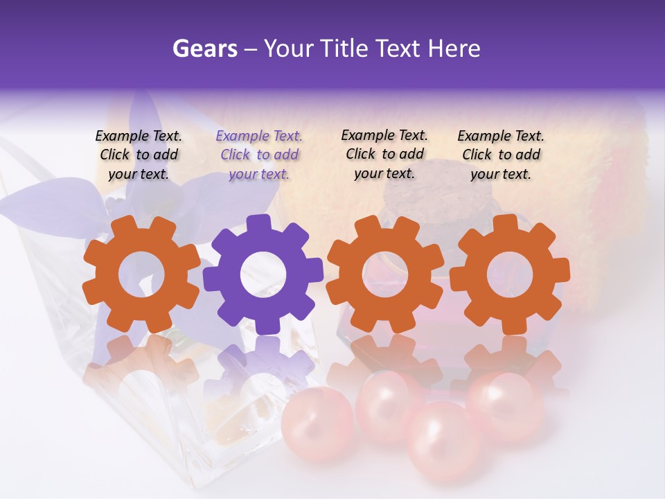 Bath Accessories And Beauty Products On White Background PowerPoint Template